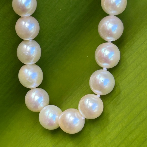 Vintage 14K yellow good clasp 
8.50MM Tasaki 21” Cultured Akoya Pearl Necklace - Picture 2 of 15